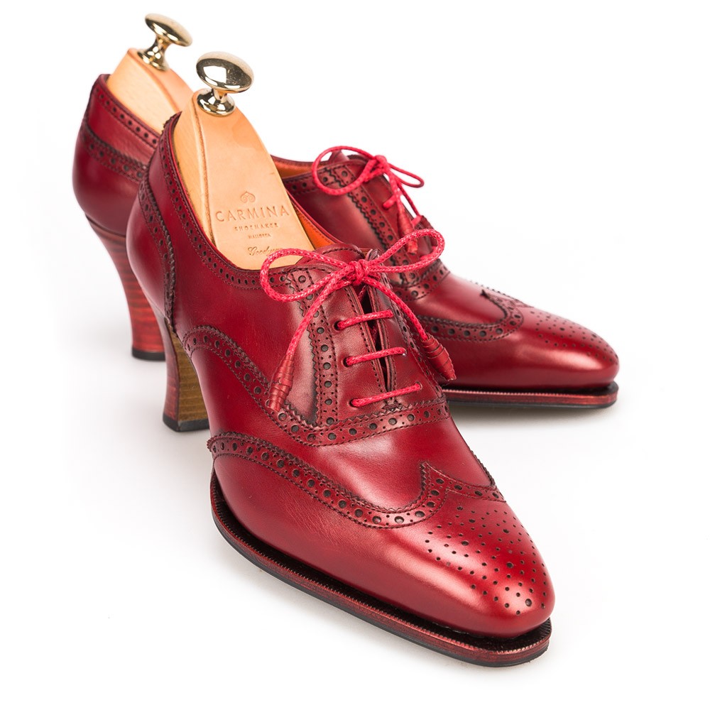 Women's Red Leather High Heel Shoes | CARMINA