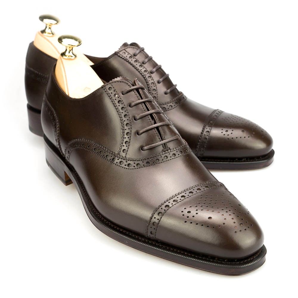 MEN'S SEMI-BROGUE OXFORD IN BROWN CALF | CARMINA