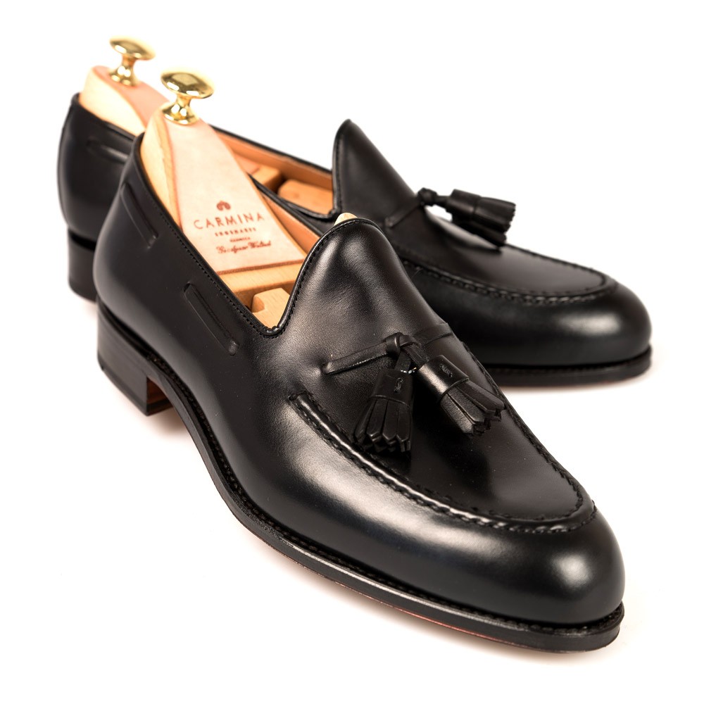 Black Calf Dress Loafers | CARMINA Shoemaker