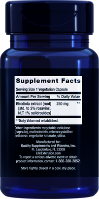 RHODIOLA EXTRACT 250 MGRS 60 CAPS LIFE EXTENSION 1