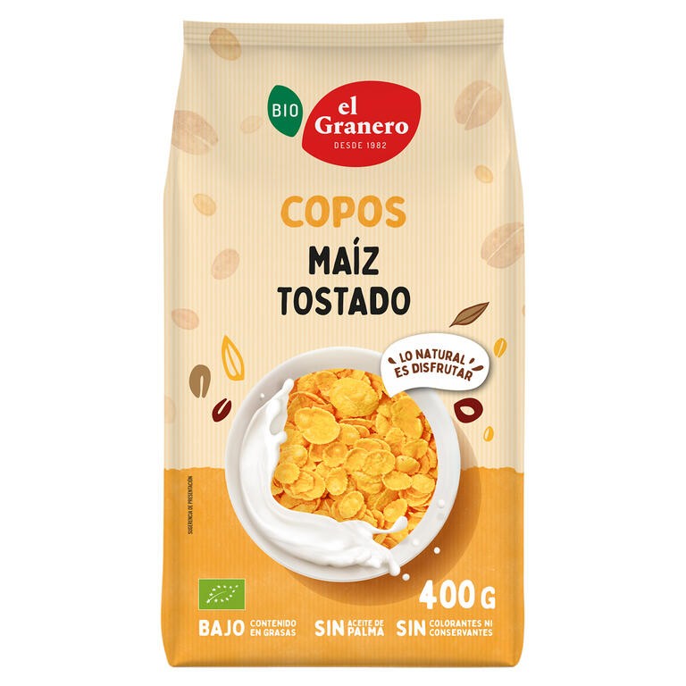 COPOS DE MAIZ TOSTADO BIO, 400 GR EL GRANERO