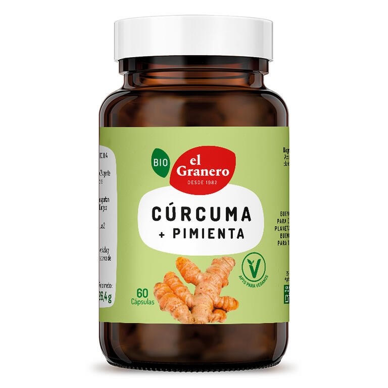 CURCUMA + PIMIENTA BIO, 60 CAP. 440 mg EL GRANERO