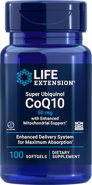 SUPER UBIQUINOL COQ10 CON APOYO MITOCONDRIAL MEJORADO ™, 50 MG 100 CAP LIFE EXTENSION