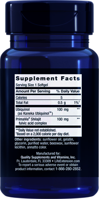 SUPER UBIQUINOL COQ10 CON APOYO MITOCONDRIAL MEJORADO, 100 MG 60 CAP LIFE EXTENSION 1