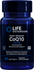 SUPER UBIQUINOL COQ10 CON APOYO MITOCONDRIAL MEJORADO, 200 MG 30 CAP LIFE EXTENSION