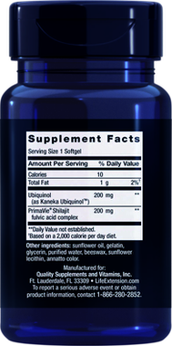 SUPER UBIQUINOL COQ10 CON APOYO MITOCONDRIAL MEJORADO, 200 MG 30 CAP LIFE EXTENSION 1