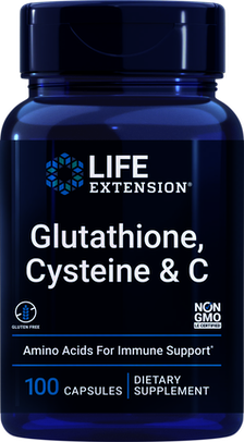 GLUTATION, CISTEINA y C (Glutathione, Cysteine & C) 100 CAPS LIFE EXTENSIO