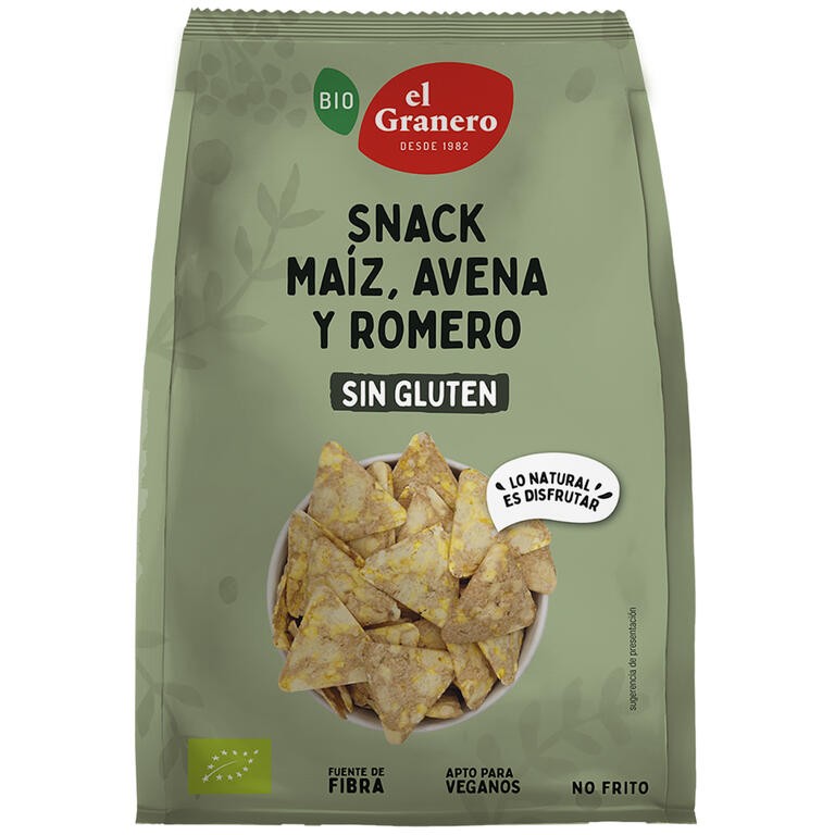 SNACK DE MAIZ, AVENA Y ROMERO BIO, 60 gr GRANERO