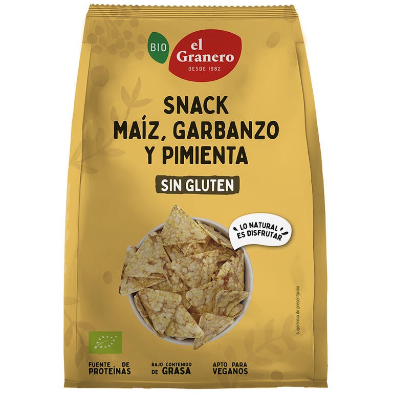 SNACK DE MAIZ, GARBANZO Y PIMIENTA 60 gr GRANERO