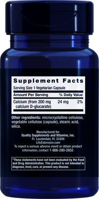 CALCIUM D GLUCARATO 60 CAPS LIFE EXTENSION 1
