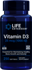 VITAMINA D3, 1000 UI 250 CÁPSULAS LIFE EXTENSION