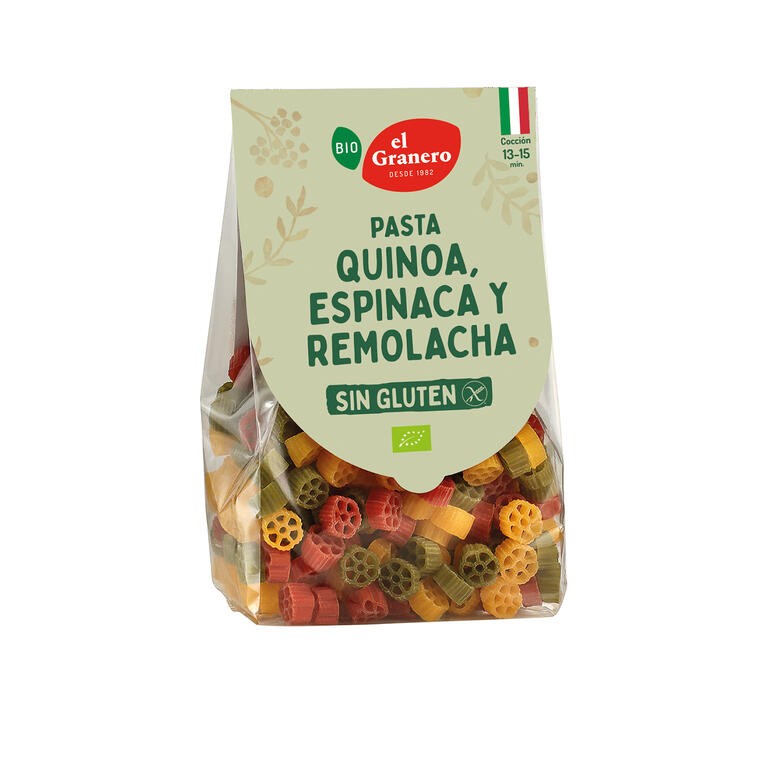 PASTA TRICOLOR MARGARITAS SIN GLUTEN BIO, 250 g GRANERO