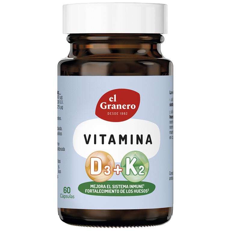 VITAMINA D3 + K2, 60 CAP, 448 mg 60 CAPS EL GRANERO