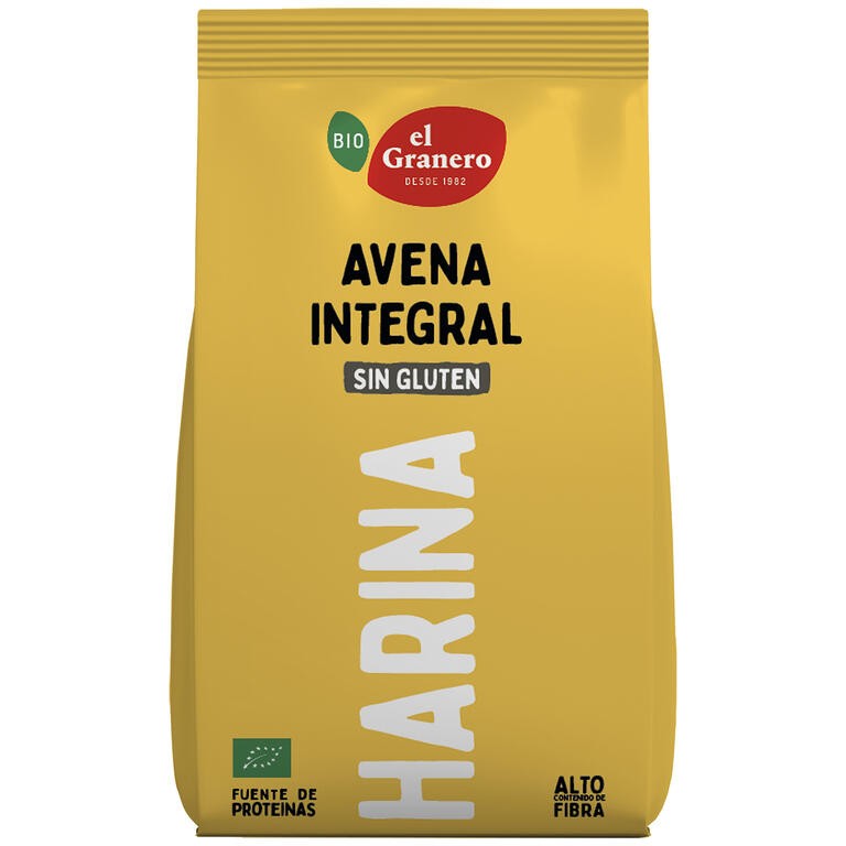 HARINA DE AVENA SIN GLUTEN BIO, 1 Kg GRANERO INTEGRAL