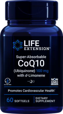 UBIQUINONA COQ10 CON D-LIMONENO SUPERABSORBIBLE 100 MG 60 CÁPSULAS LIFE EXTENSION