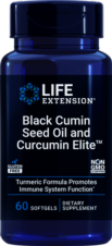 BLACK CUMIN Seed Oil with CURCUMIN ELITE™ Turmeric Extract (CURCUMA PIMIENTA) 60 CAPS LIFE EXTENSION