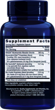 NAD + Cell Regenerator ™ y resveratrol 30 CAPS LIFE EXTENSION 1