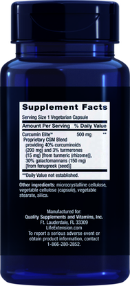 EXTRACTO DE CURCUMA CURCUMIN ELITE ™ 30 CÁPSULAS LIFE EXTENSION 1