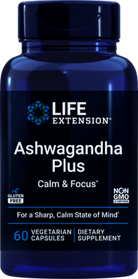 ASHWAGANDA PLUS CALM & FOCUS 60 CAPS LIFE EXTENSION