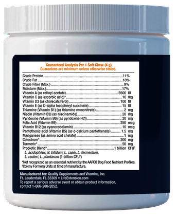 DOG Multivitamin & Probiotics 90 SNACKS LIFE EXTENSION 2