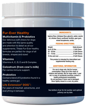 DOG Multivitamin & Probiotics 90 SNACKS LIFE EXTENSION 1