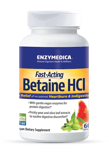 BETAINA HCI, 600MG, 60 CAPSULAS ENZYMEDICA