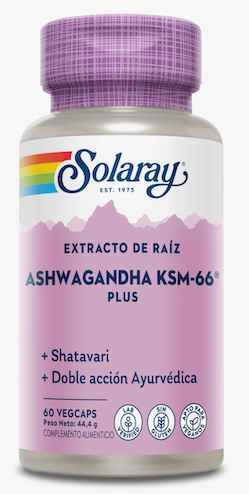 KSM66 PLUS ASHWAGANDHA - 60 VEGCAPS SOLARAY