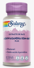 KSM66 PLUS ASHWAGANDHA - 60 VEGCAPS SOLARAY