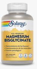 NEW - MAGNESIO BISGLICINAT0 240 vcaps SIN GLUTEN APTO VEGANOS SOLARAY