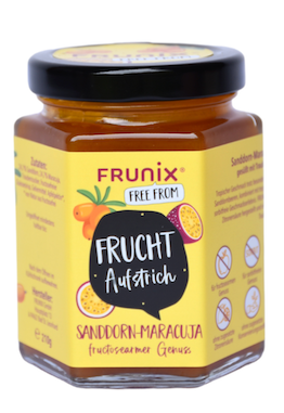 CREMA DE UNTAR DE MARACUYA Y ESPINO AMARILLO BAJA FRUCTOSA 210 GR FRUNIX