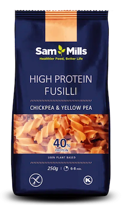 ESPIRALES DE GARBANZO Y GUISANTE AMARILLO HIGH PROTEIN 40% 250 GR SAM MILLS