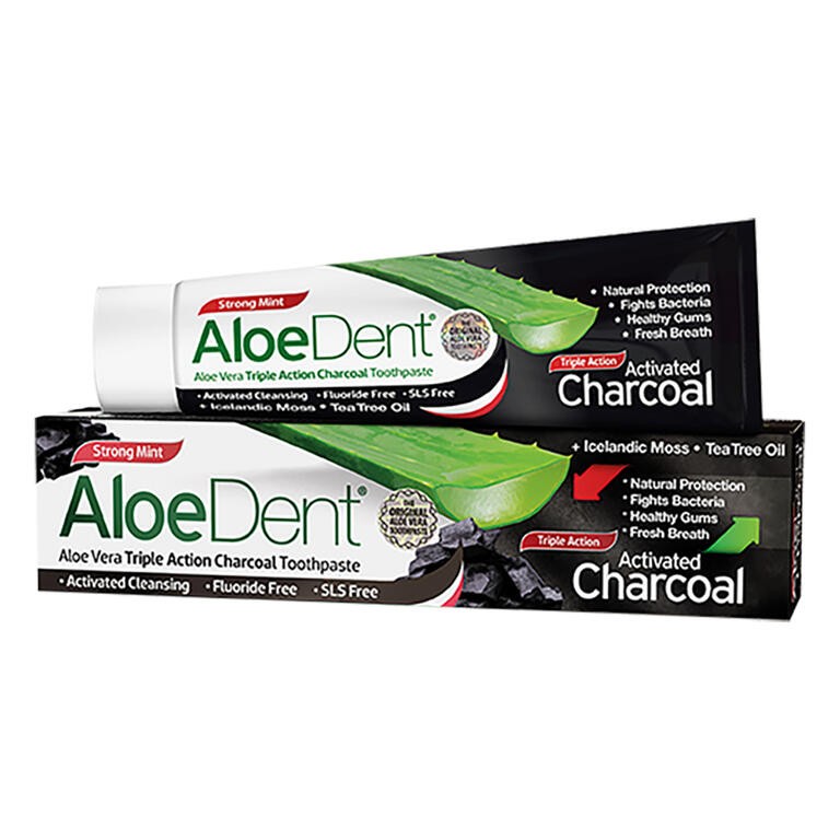 DENTIFRICO ALOE CON CARBON ACTIVO, 100 ml ALOEDENT