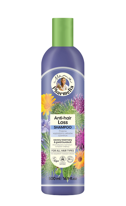 CHAMPÚ STOP CAIDA CON ROMERO Y BARDANA NUTRITIVA, 500 ML MAMA PHARMELIA