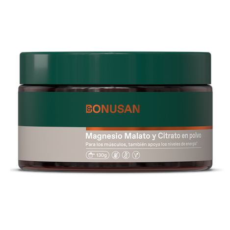 MAGNESIO MALATO Y CITRATO EN POLVO 130 GR BONUSAN