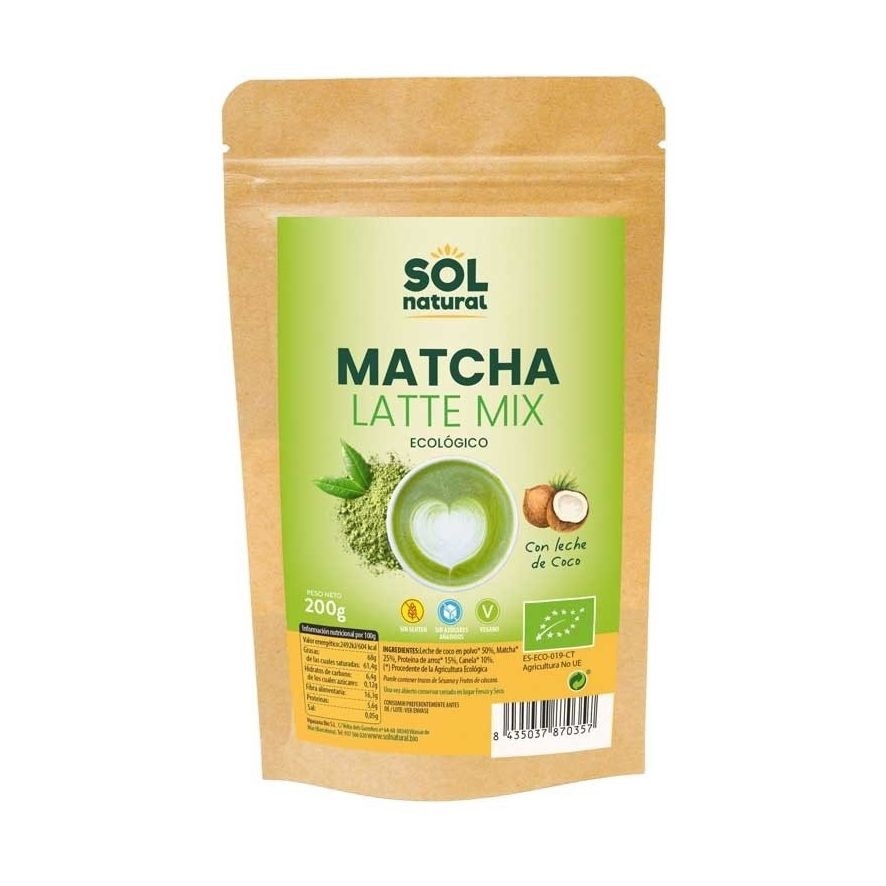 MATCHA LATTE MIX SinGluten Eco Vegan 200g SOLNATURAL