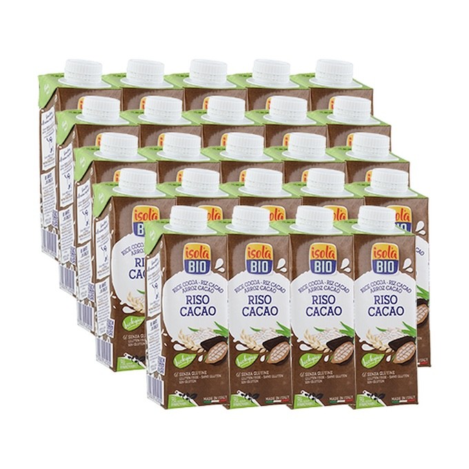 PACK X24 BEBIDA VEGETAL MINI DE ARROZ CON CACAO BIO, 250 ml, ISOLA BIO