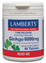 GINKGO 6.000 mg 60 tabletas LAMBERTS