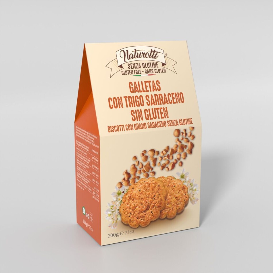 NEW - GALLETAS CON CHISPAS DE CHOCOLATE SIN GLUTEN 200 GR NATUROTTI