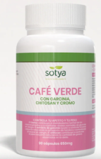CAFÉ VERDE + GARCINIA + CHITOSAN 650MG CAPS. 90U SOTYA