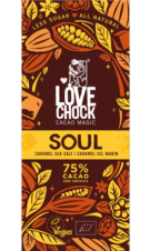 SOUL TABLETA DE CARAMELO SALADO 75% CACAO VEGANO ORGÁNICO 70 GR LOVECHOCK