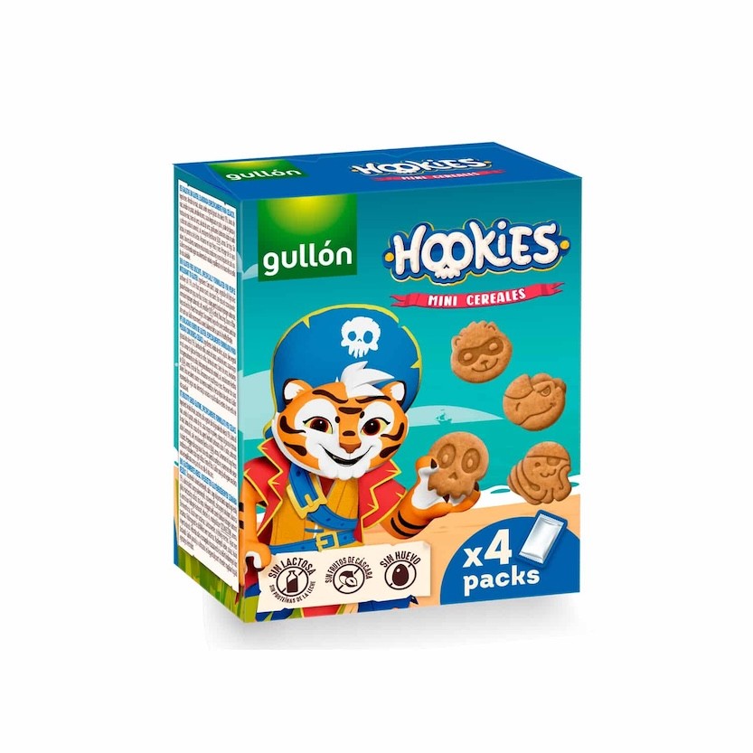 GALLETAS PARA NIÑOS HOOKIES MINI CEREALES 4 PACKS GULLON
