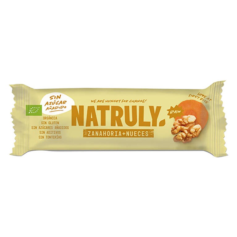 BARRITA RAW ZANAHORIA Y NUECES BIO, 40 g NATRULY