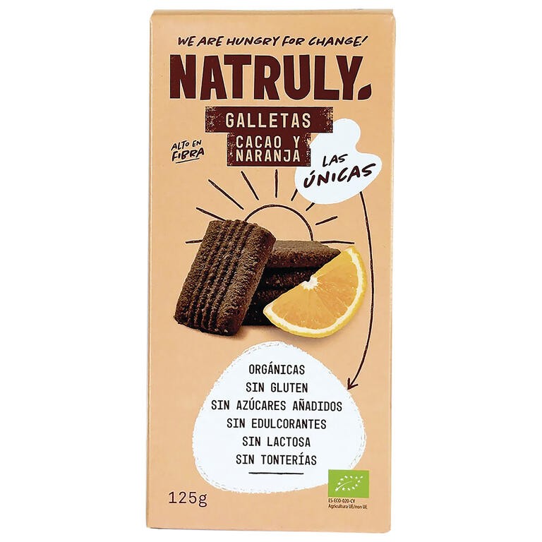 GALLETAS CACAO y NARANJA BIO 125g NATRULY