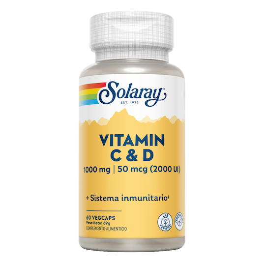 Vitamin C ( 1000 Mg) + D ( 2000UI) - 60 VEGCAPS SOLARAY