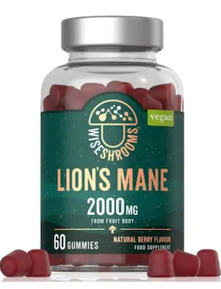 GOMITAS DE MELENA DE LEON 2000 MGRS 60 GOMITAS DE FRUTOS ROJOS WISESHROOMS