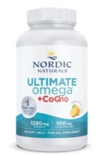 NEW - ULTIMATE OMEGA + CoQ10, 1280 mg de Omega-3 + 100 mg de Q10, limón, 120 cápsulas blandas NORDIC NATURALS