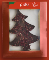ARBOL DE NAVIDAD DE CACAO 60% FRAMBUESA SIN ALERGENOS BIO 80 GR FIDU