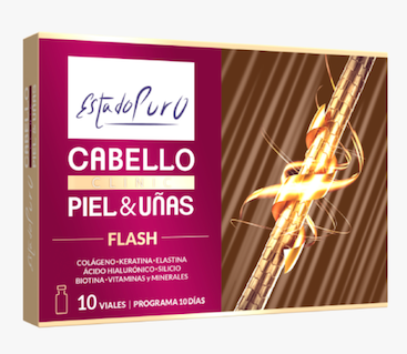 CABELLO, PIEL Y UÑAS FLASH 10 VIALES ESTADO PURO