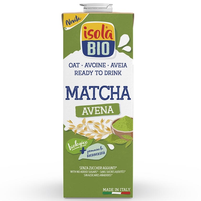 BEBIDA VEGETAL DE AVENA MATCHA BIO, 1L ISOLA BIO