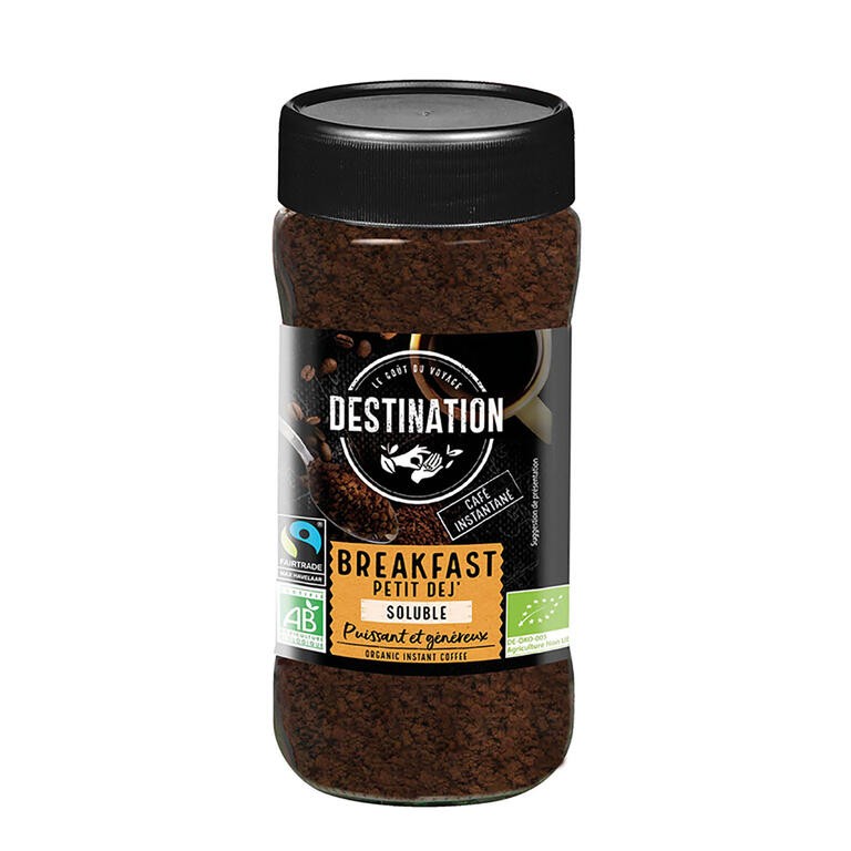 CAFE SOLUBLE LIOFILIZADO PARA DESAYUNO BIO, 100 GR DESTINATION